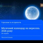 Зоряне нічне небо з великим місяцем, деревом і синім блоком календаря