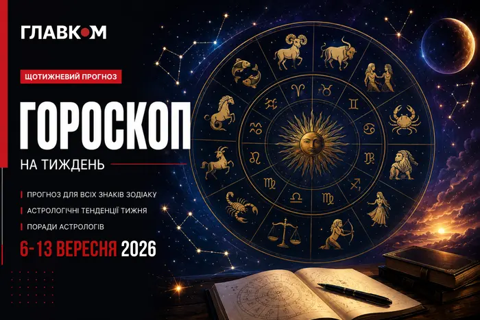 Обкладинка гороскопу Главком із зодіакальним колом, зорями та книгою